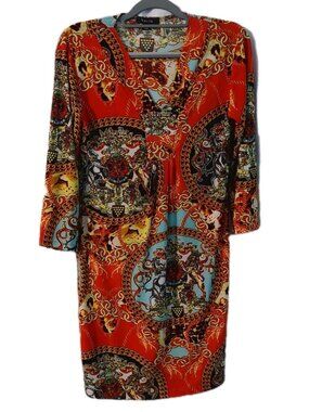 Talia Womens Dress Size Small Dalia Long Sleeve Multicolored Length 34"